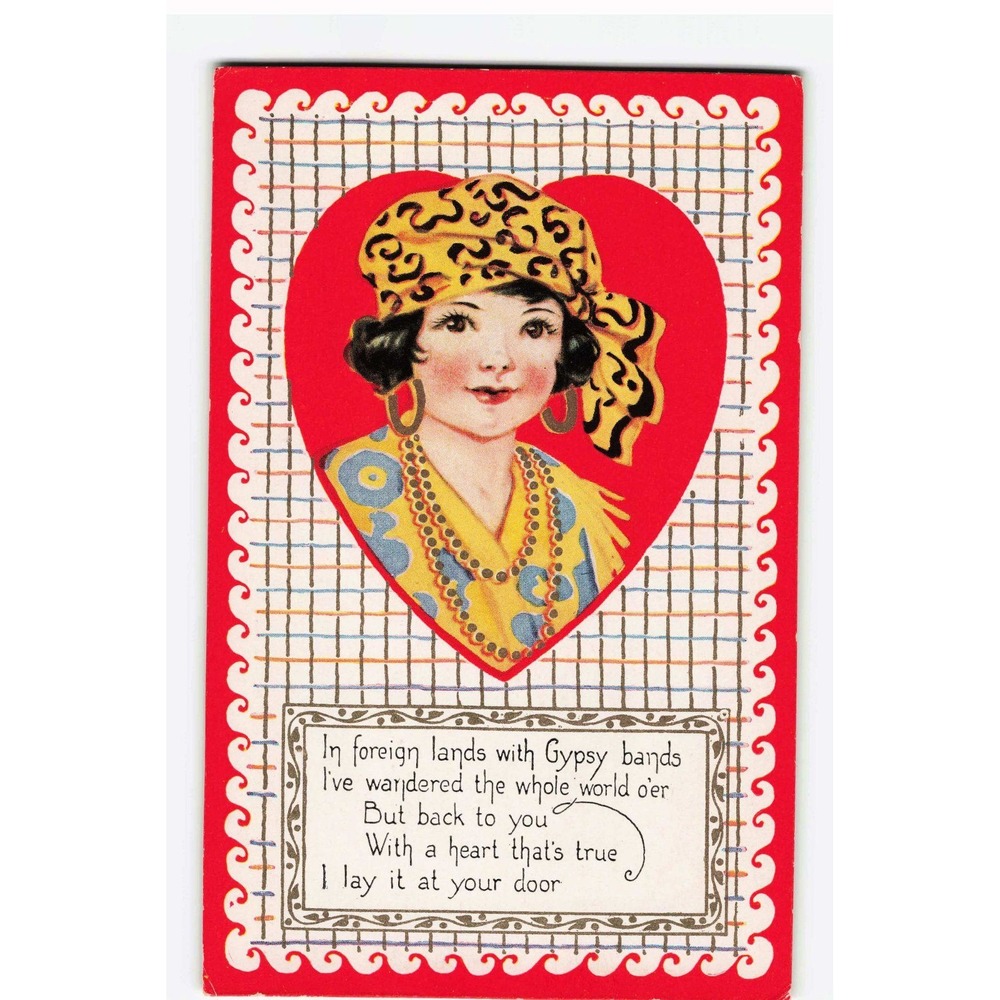 Vintage Carrington Co Postcard Romantic Poem Woman in Heart Chicago ILL VG-